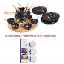 Set Fonduta 31 pezzi Bourguignonne Eva smaltato Nero opaco 070161